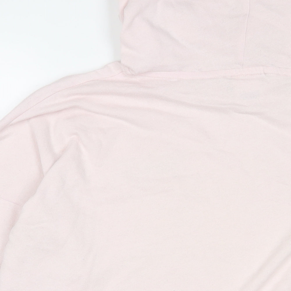 PINK Womens Pink Polyester Pullover Hoodie Size L Pullover