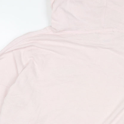 PINK Womens Pink Polyester Pullover Hoodie Size L Pullover