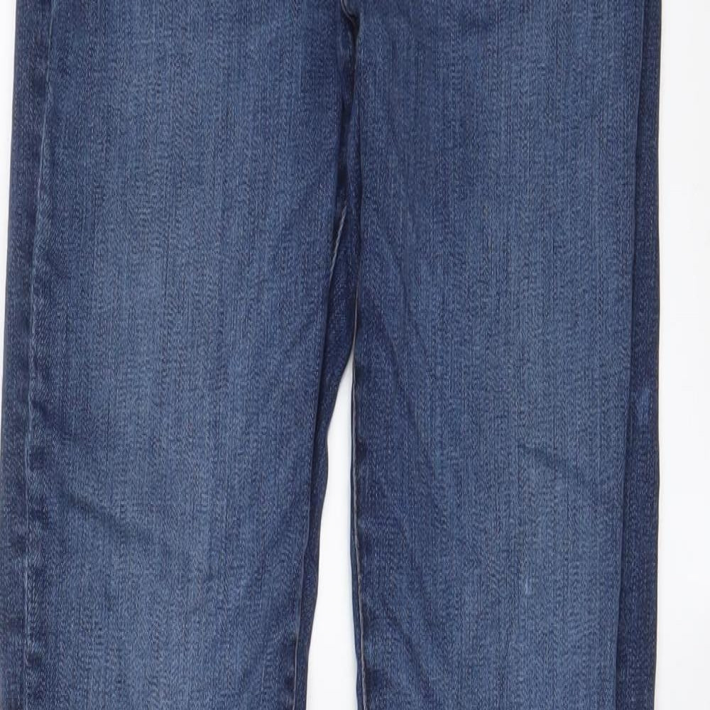 7 For All Mankind Womens Blue Cotton Straight Jeans Size 28 in L29 in Regular Zip