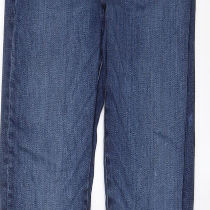 7 For All Mankind Womens Blue Cotton Straight Jeans Size 28 in L29 in Regular Zip