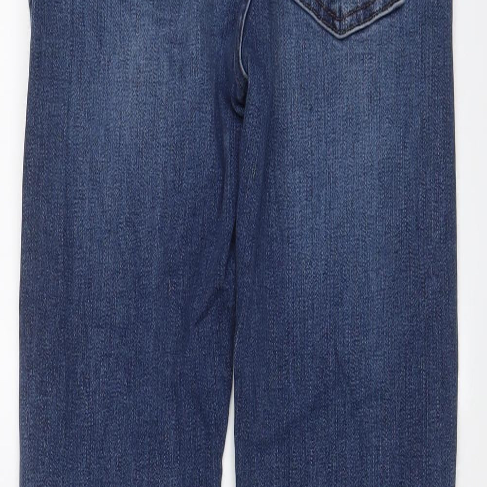 7 For All Mankind Womens Blue Cotton Straight Jeans Size 28 in L29 in Regular Zip