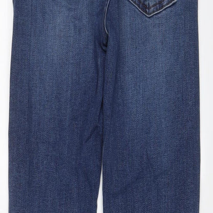 7 For All Mankind Womens Blue Cotton Straight Jeans Size 28 in L29 in Regular Zip