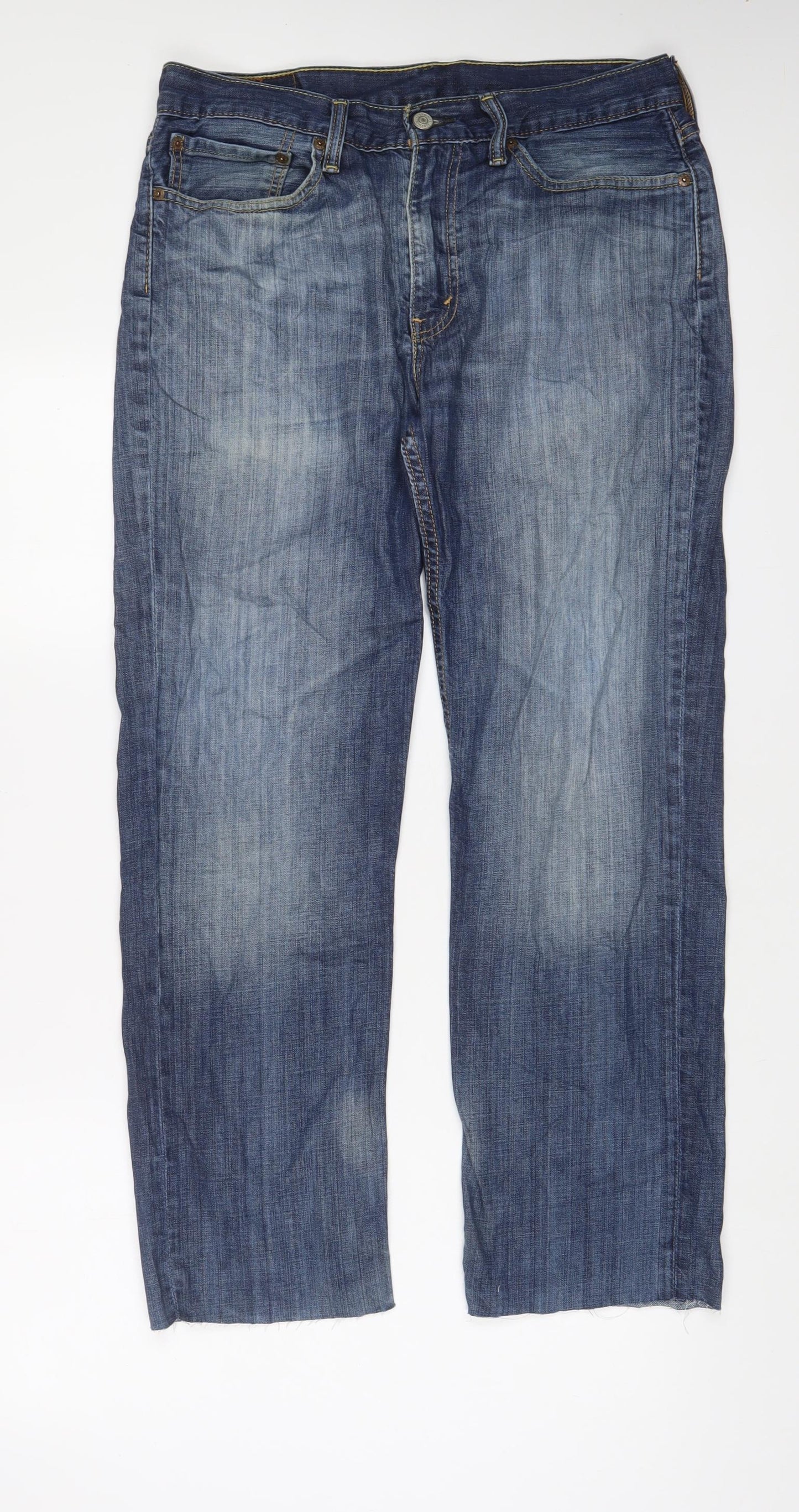 Levi's Mens Blue Cotton Straight Jeans Size 34 in L29 in Regular Zip
