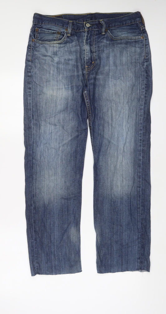 Levi's Mens Blue Cotton Straight Jeans Size 34 in L29 in Regular Zip