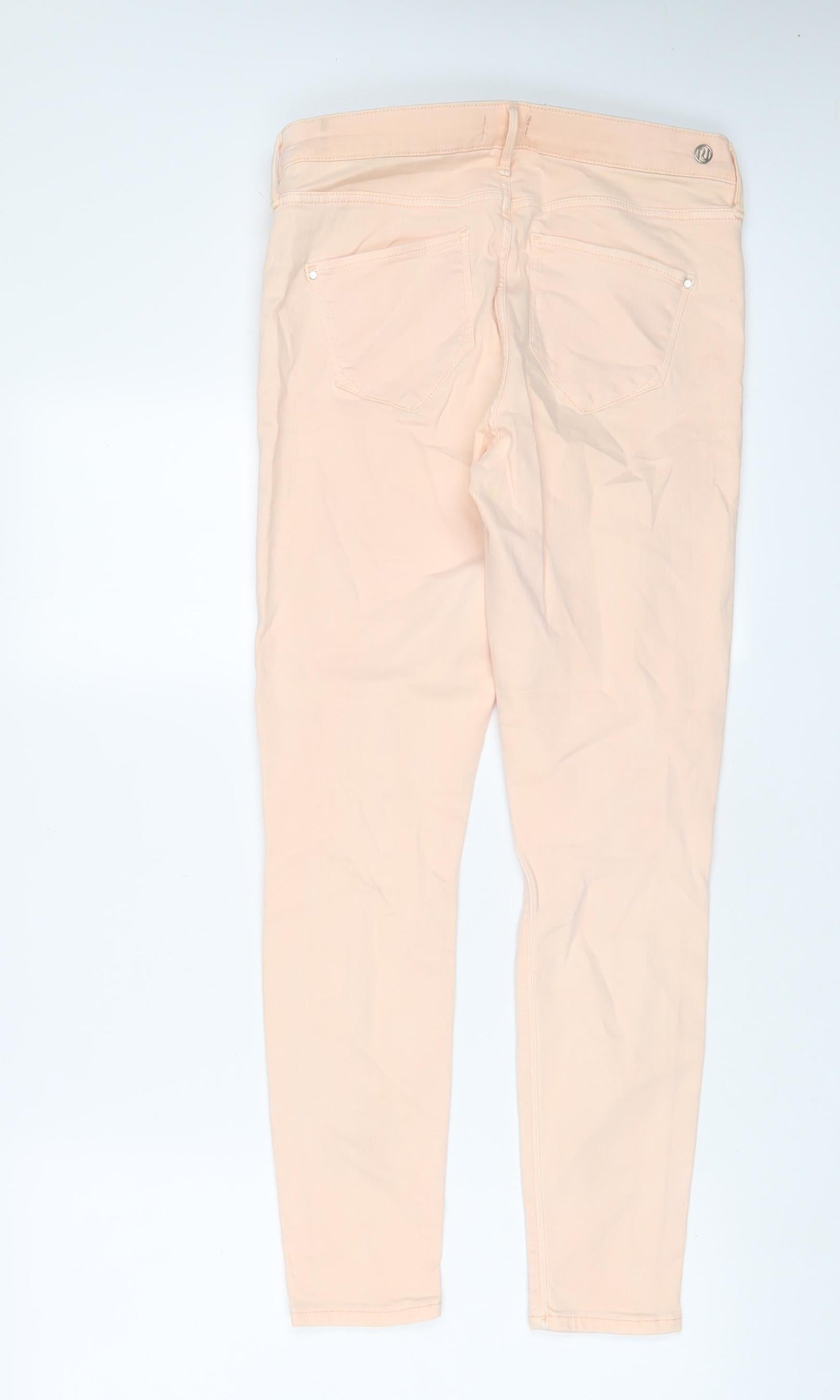 River Island Womens Pink Cotton Skinny Jeans Size 12 L28 in Regular Zip