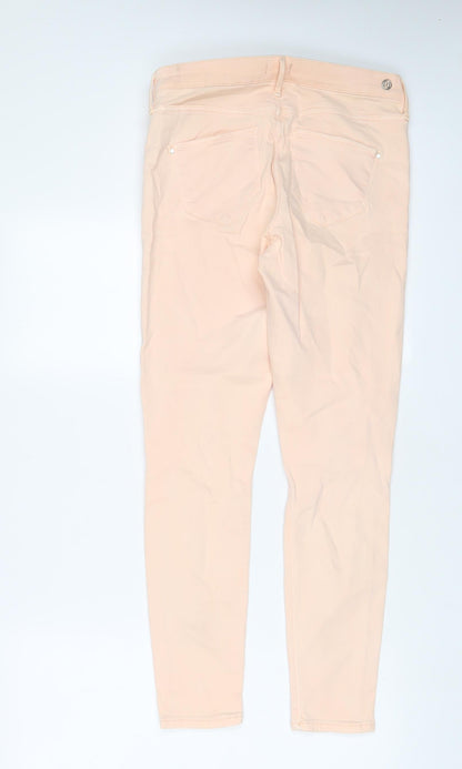 River Island Womens Pink Cotton Skinny Jeans Size 12 L28 in Regular Zip