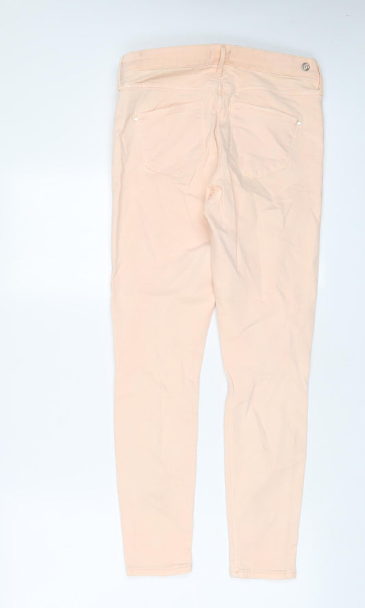 River Island Womens Pink Cotton Skinny Jeans Size 12 L28 in Regular Zip