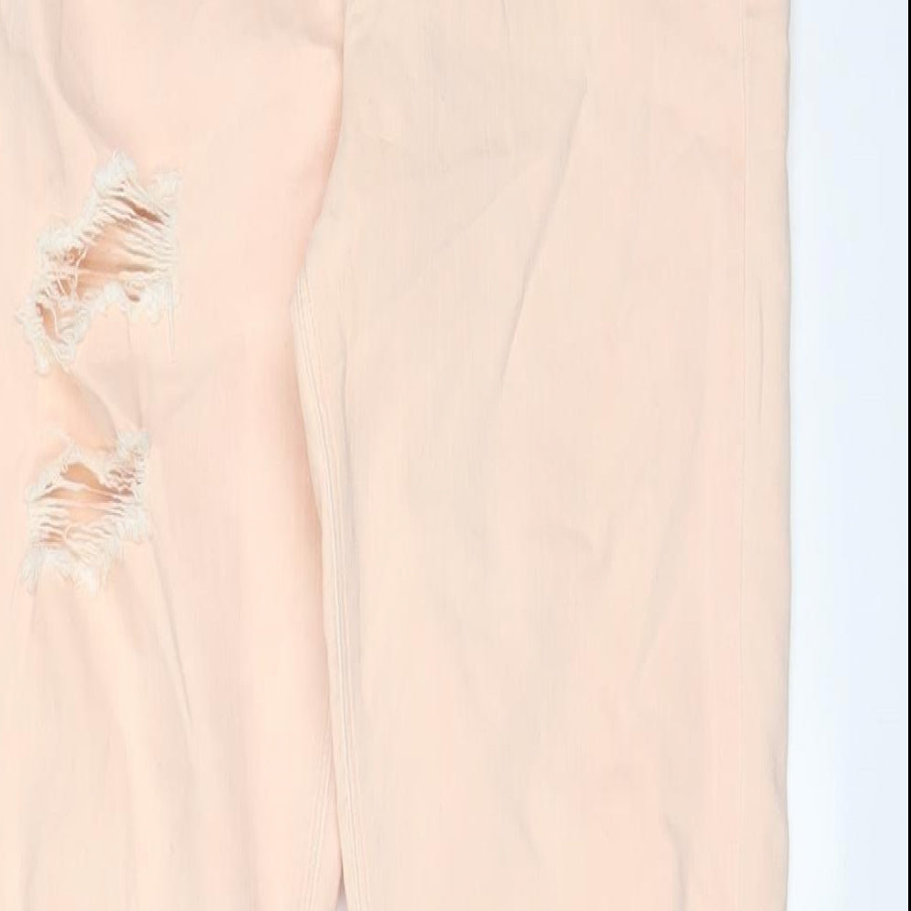 River Island Womens Pink Cotton Skinny Jeans Size 12 L28 in Regular Zip