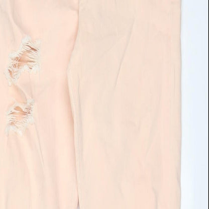 River Island Womens Pink Cotton Skinny Jeans Size 12 L28 in Regular Zip