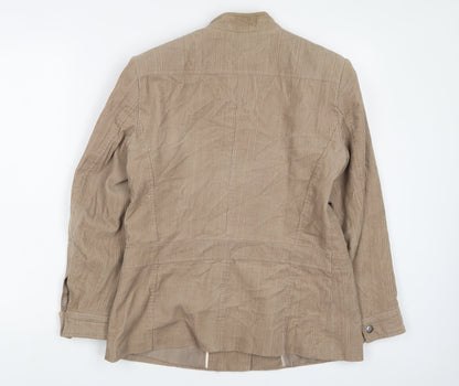 Klass Womens Beige Jacket Size 12 Button