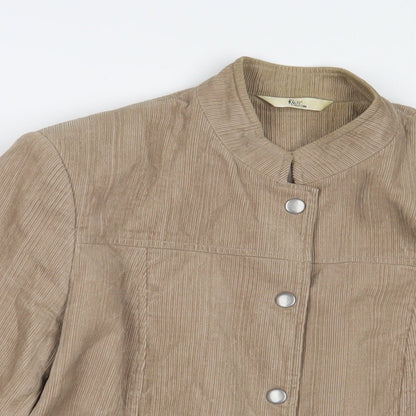 Klass Womens Beige Jacket Size 12 Button