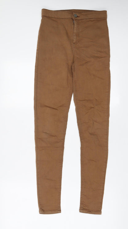 Topshop Womens Brown Cotton Skinny Jeans Size 28 in L34 in Regular Zip