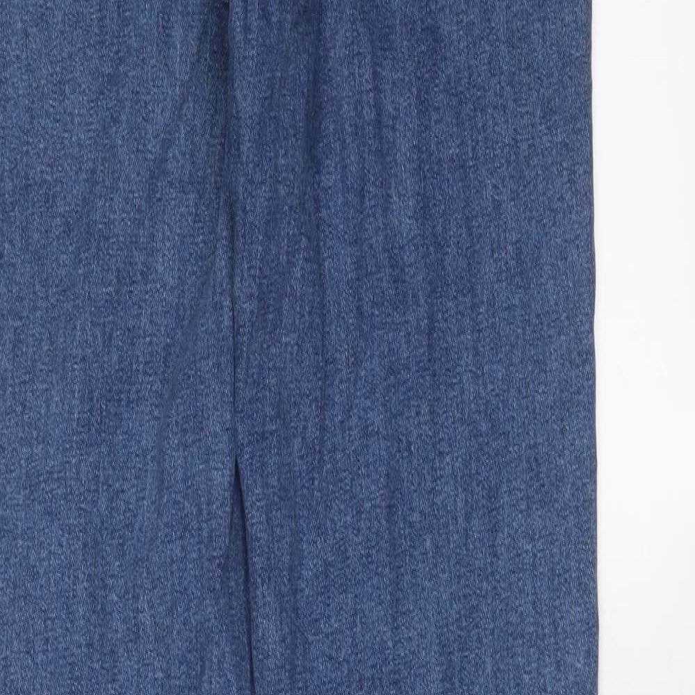 NA-KD Womens Blue Cotton Straight Jeans Size 8 L28 in Regular Button