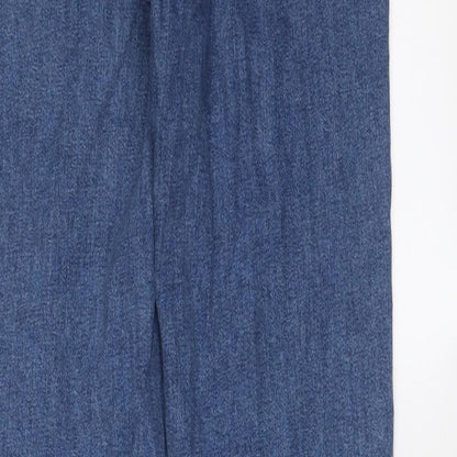 NA-KD Womens Blue Cotton Straight Jeans Size 8 L28 in Regular Button