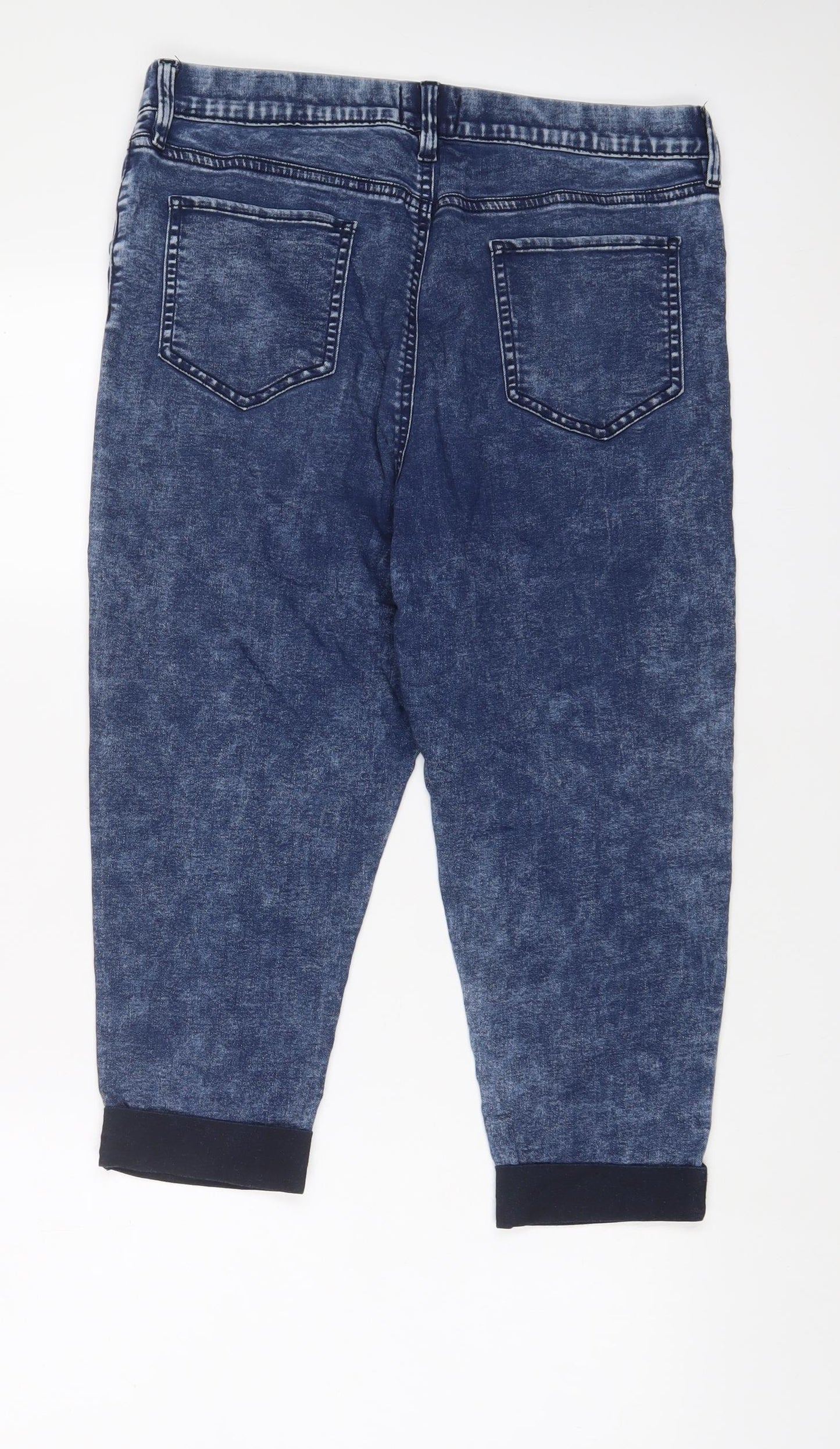 F&F Womens Blue Cotton Bermuda Shorts Size 32 in L18 in Regular Pull On