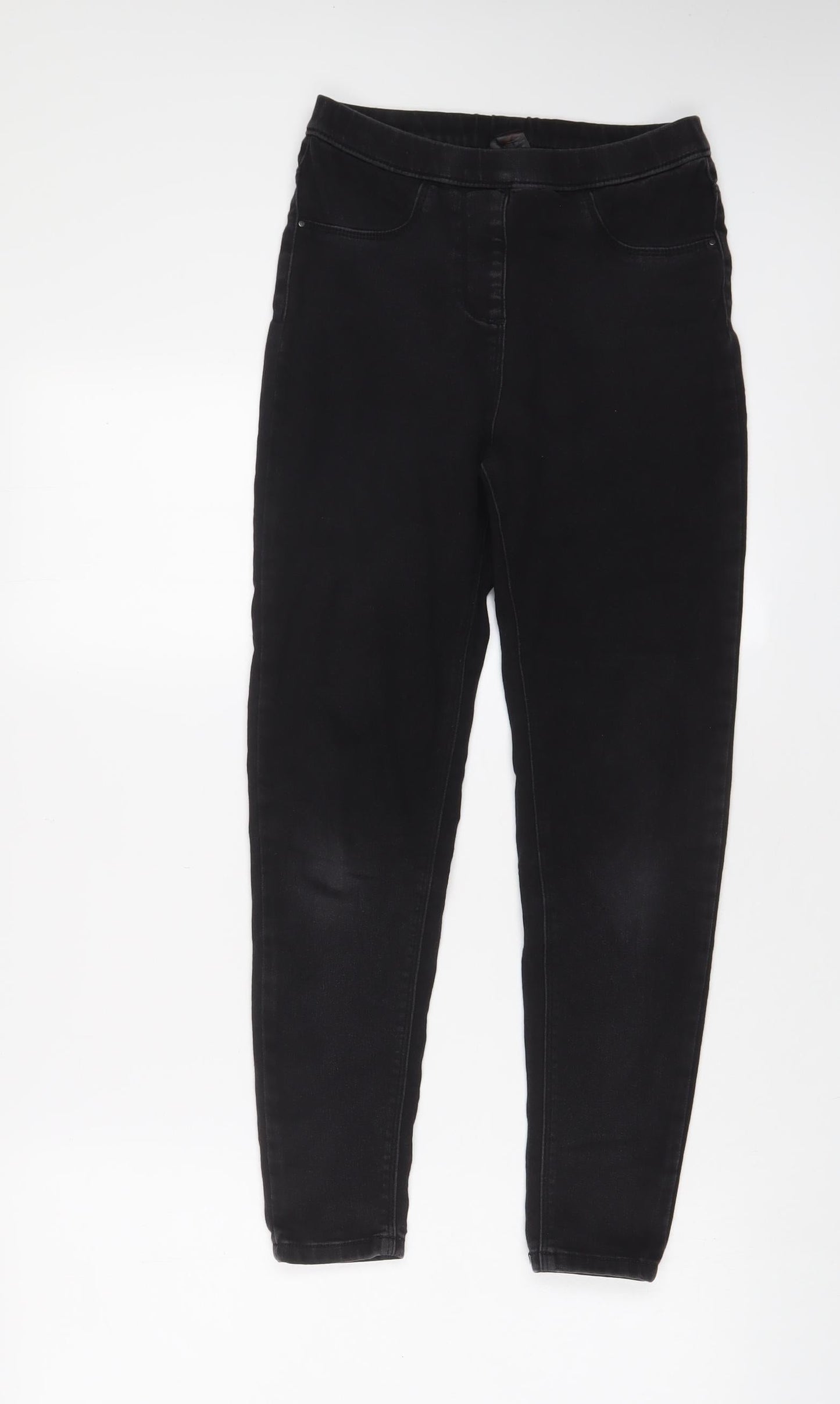 George Girls Black Cotton Jegging Jeans Size 11-12 Years L25 in Regular Pullover
