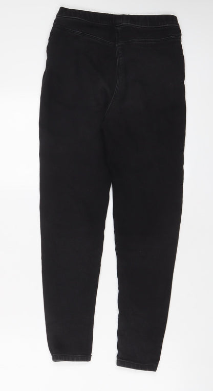 George Girls Black Cotton Jegging Jeans Size 11-12 Years L25 in Regular Pullover