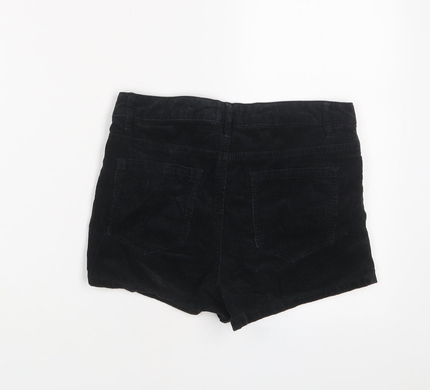 I Love H81 Womens Black Cotton Basic Shorts Size 25 in Regular Zip