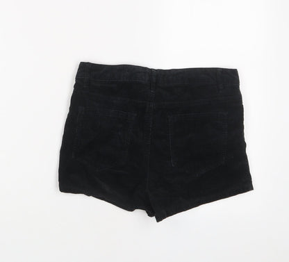 I Love H81 Womens Black Cotton Basic Shorts Size 25 in Regular Zip
