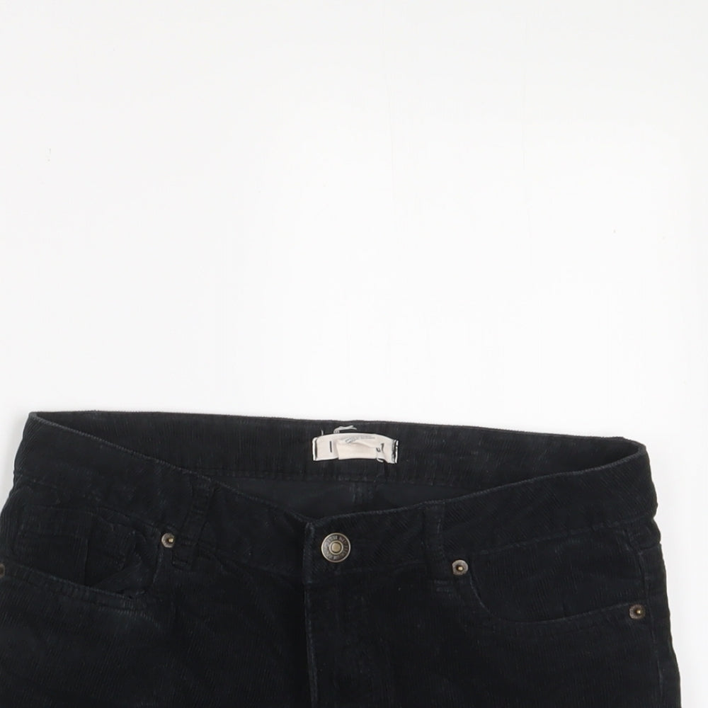 I Love H81 Womens Black Cotton Basic Shorts Size 25 in Regular Zip