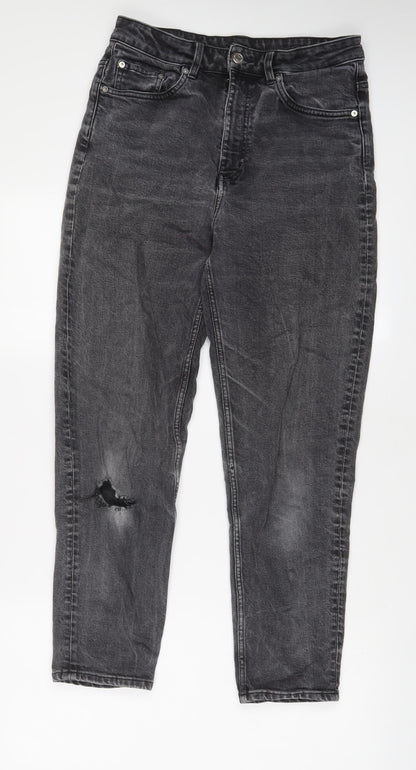 Weekday Womens Grey Cotton Tapered Jeans Size 28 in L29 in Regular Zip