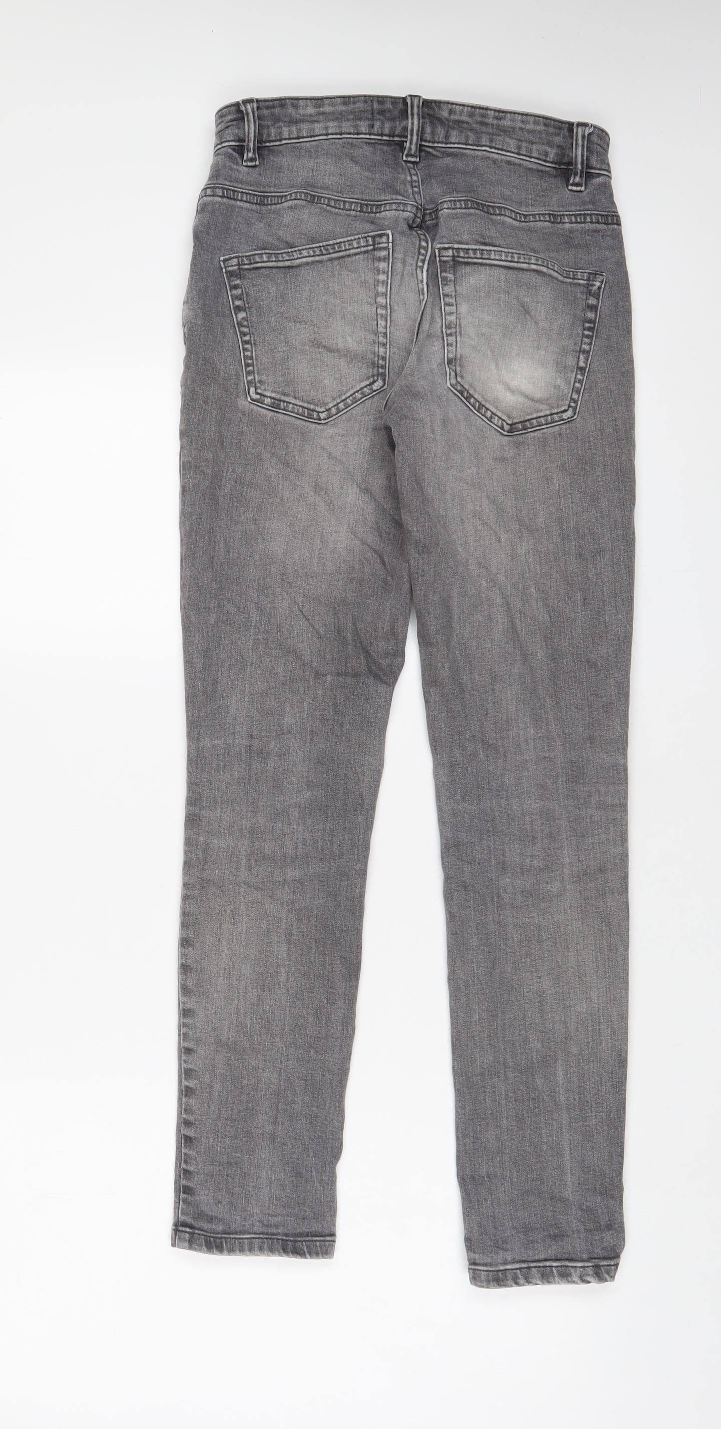 Mens UK Size 26 in NEXT Regular Fit Skinny Grey Jeans