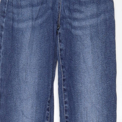 NEXT Womens Blue Cotton Skinny Jeans Size 6 L28 in Relaxed Zip
