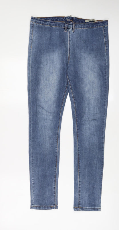 Madonna Womens Blue Cotton Skinny Jeans Size L L28 in Regular Zip
