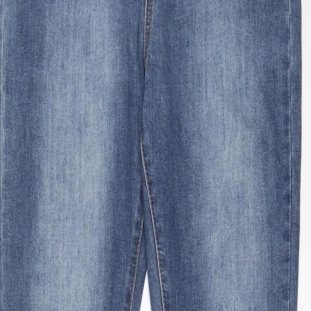 Madonna Womens Blue Cotton Skinny Jeans Size L L28 in Regular Zip