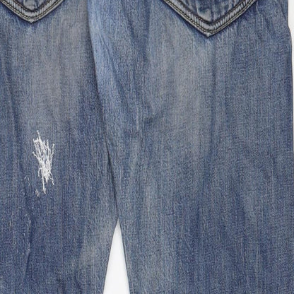 Natural Selection Mens Blue Cotton Straight Jeans Size 32 in L31 in Regular Zip