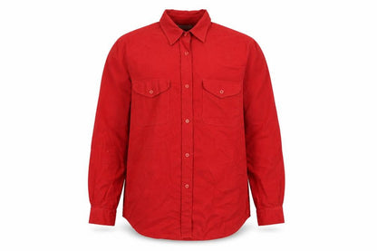 Richards Mens Red Cotton Button-Up Size S Collared Button
