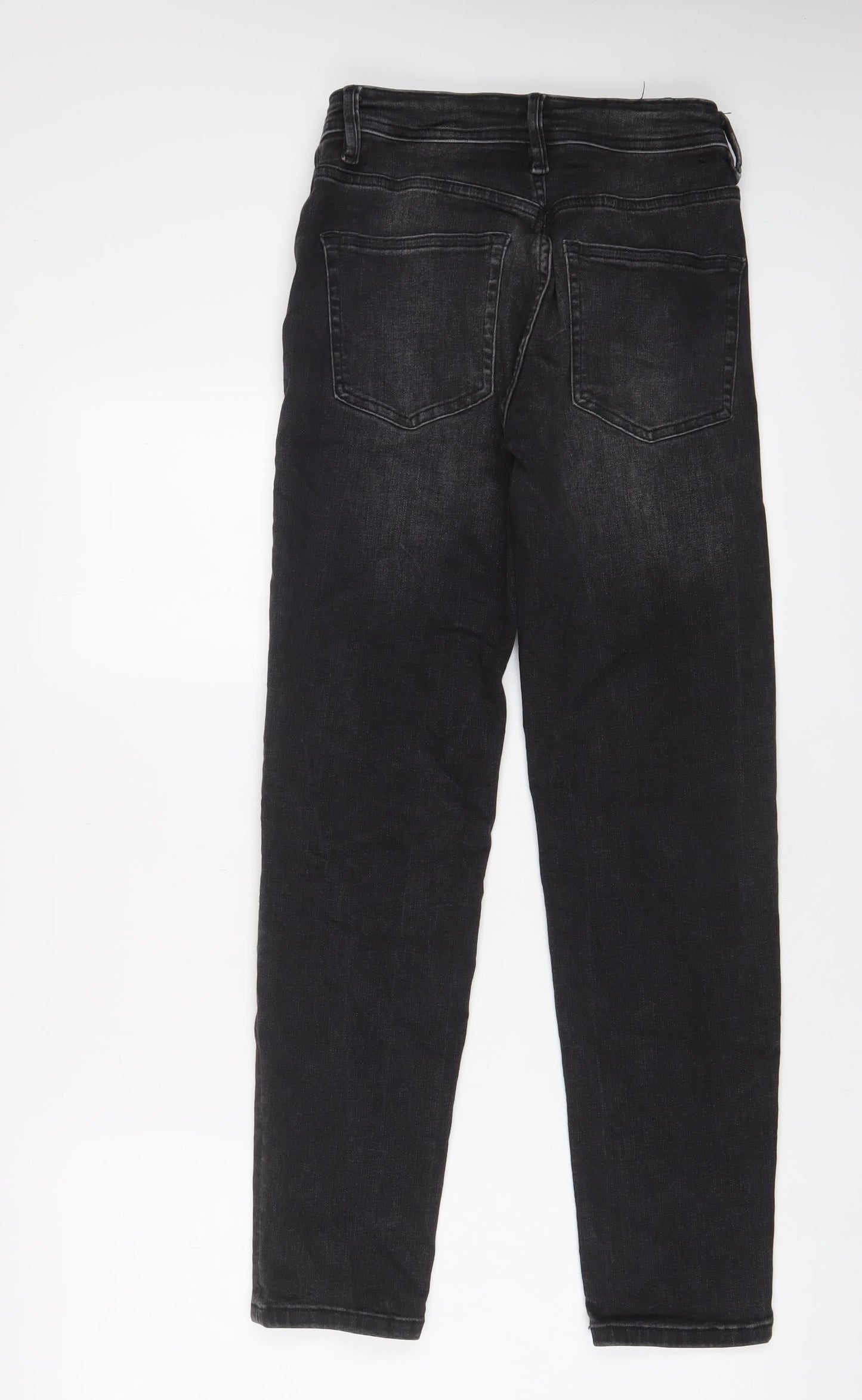 Denim & Co. Mens Grey Cotton Straight Jeans Size 28 in L30 in Regular Button