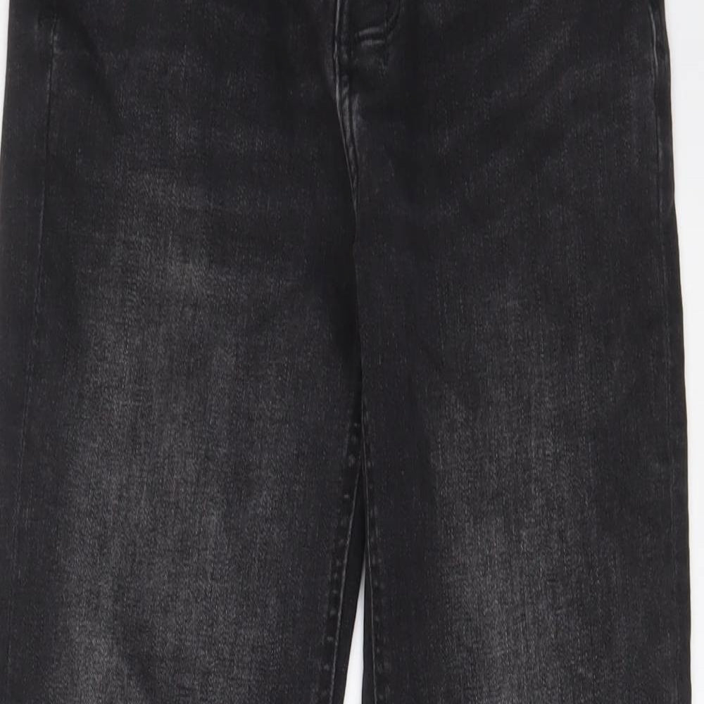 Denim & Co. Mens Grey Cotton Straight Jeans Size 28 in L30 in Regular Button