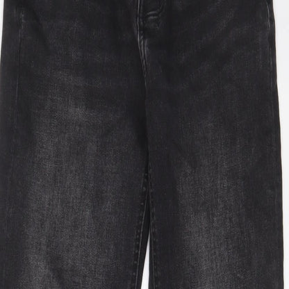 Denim & Co. Mens Grey Cotton Straight Jeans Size 28 in L30 in Regular Button