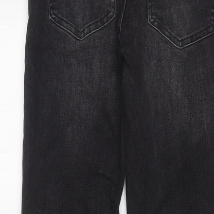 Denim & Co. Mens Grey Cotton Straight Jeans Size 28 in L30 in Regular Button