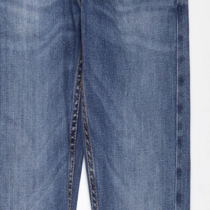 Worn by you Mens Blue Cotton Straight Jeans Size 29 in L32 in Slim Zip
