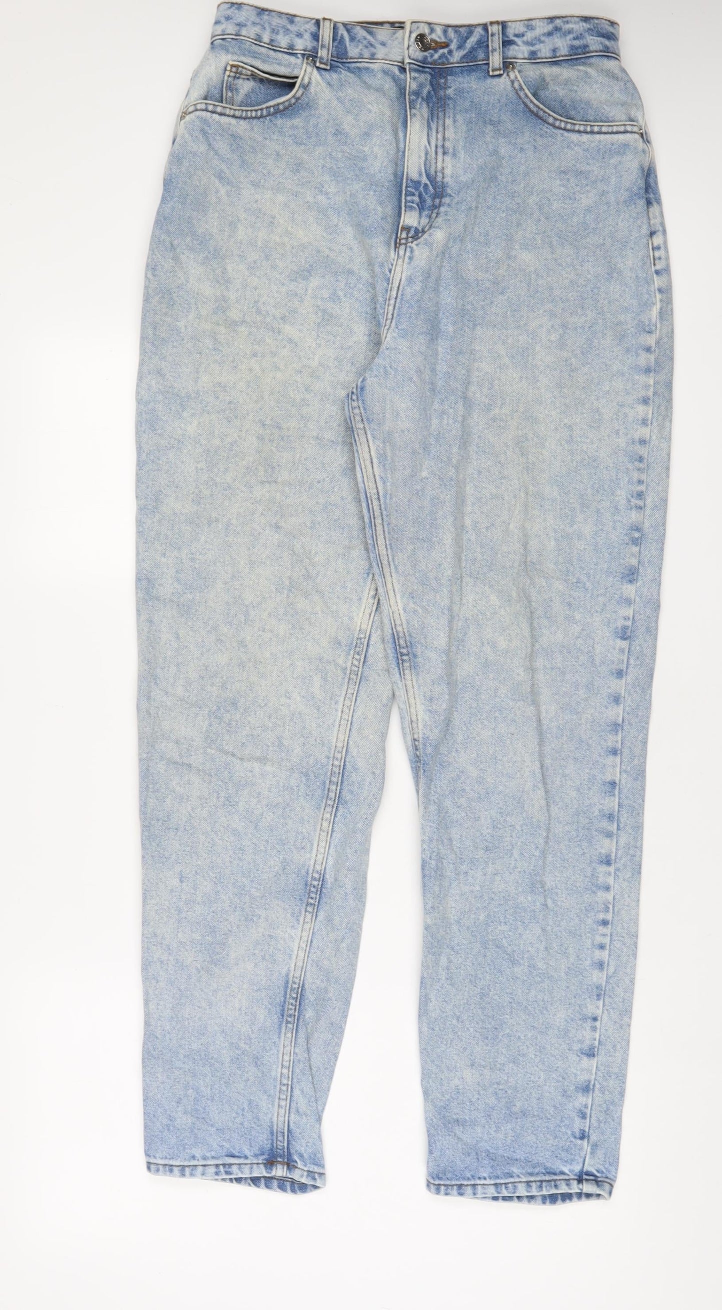 ASOS Womens Blue Cotton Straight Jeans Size 30 L32 in Regular Zip