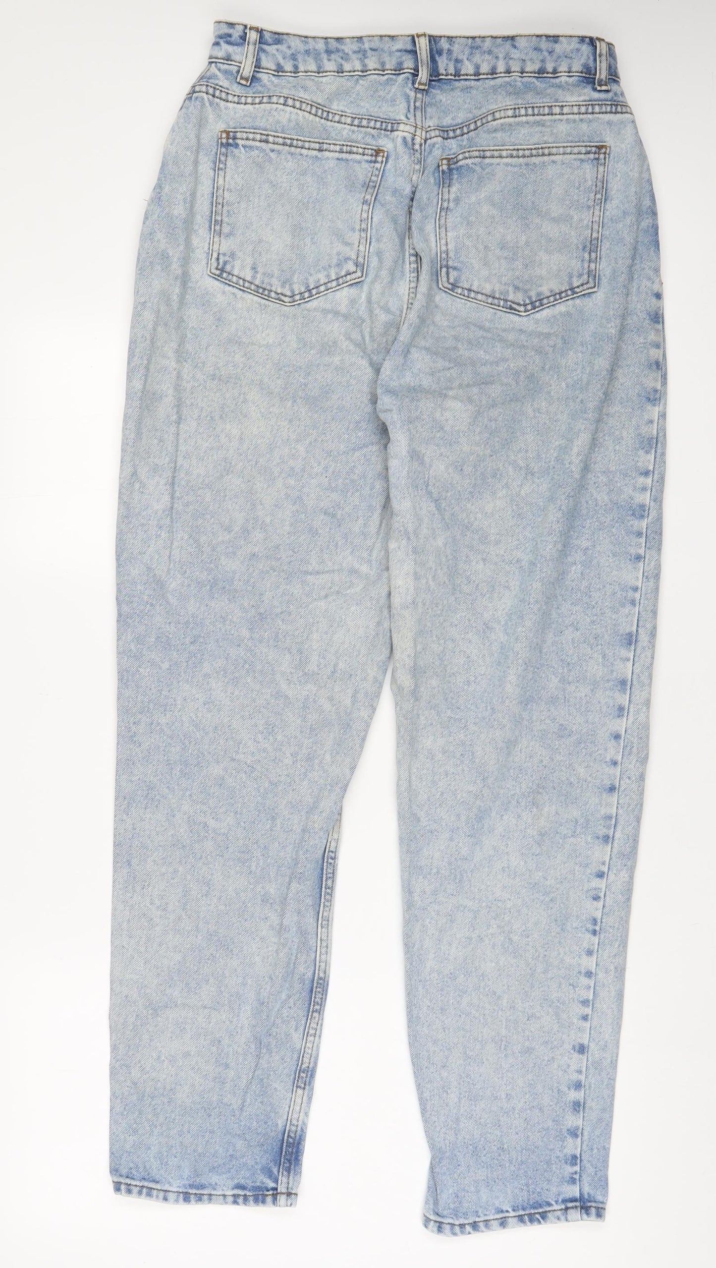ASOS Womens Blue Cotton Straight Jeans Size 30 L32 in Regular Zip