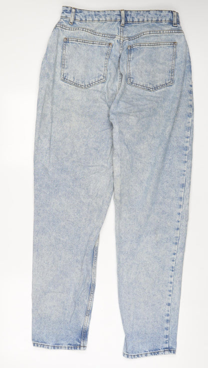 ASOS Womens Blue Cotton Straight Jeans Size 30 L32 in Regular Zip