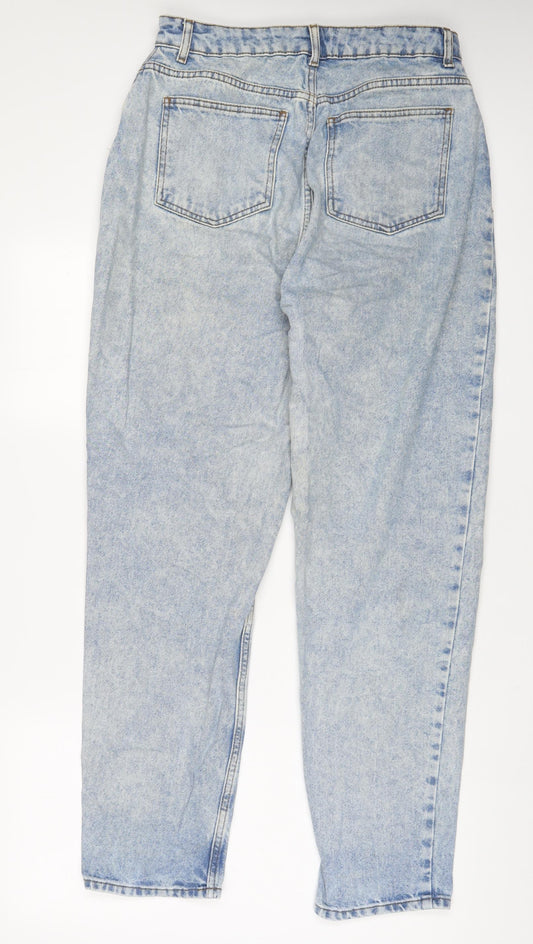 ASOS Womens Blue Cotton Straight Jeans Size 30 L32 in Regular Zip