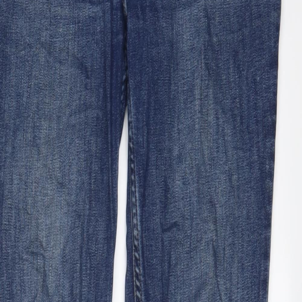 NEXT Womens Blue Cotton Skinny Jeans Size 10 L31 in Regular Zip