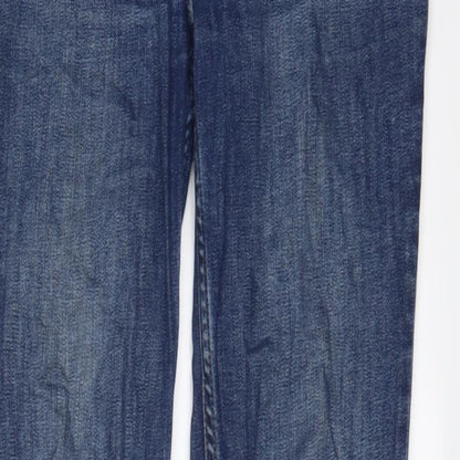 NEXT Womens Blue Cotton Skinny Jeans Size 10 L31 in Regular Zip