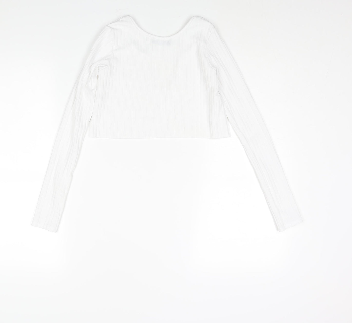 Womens UK Size 4 PRETTYLITTLETHING White Cropped Blouse