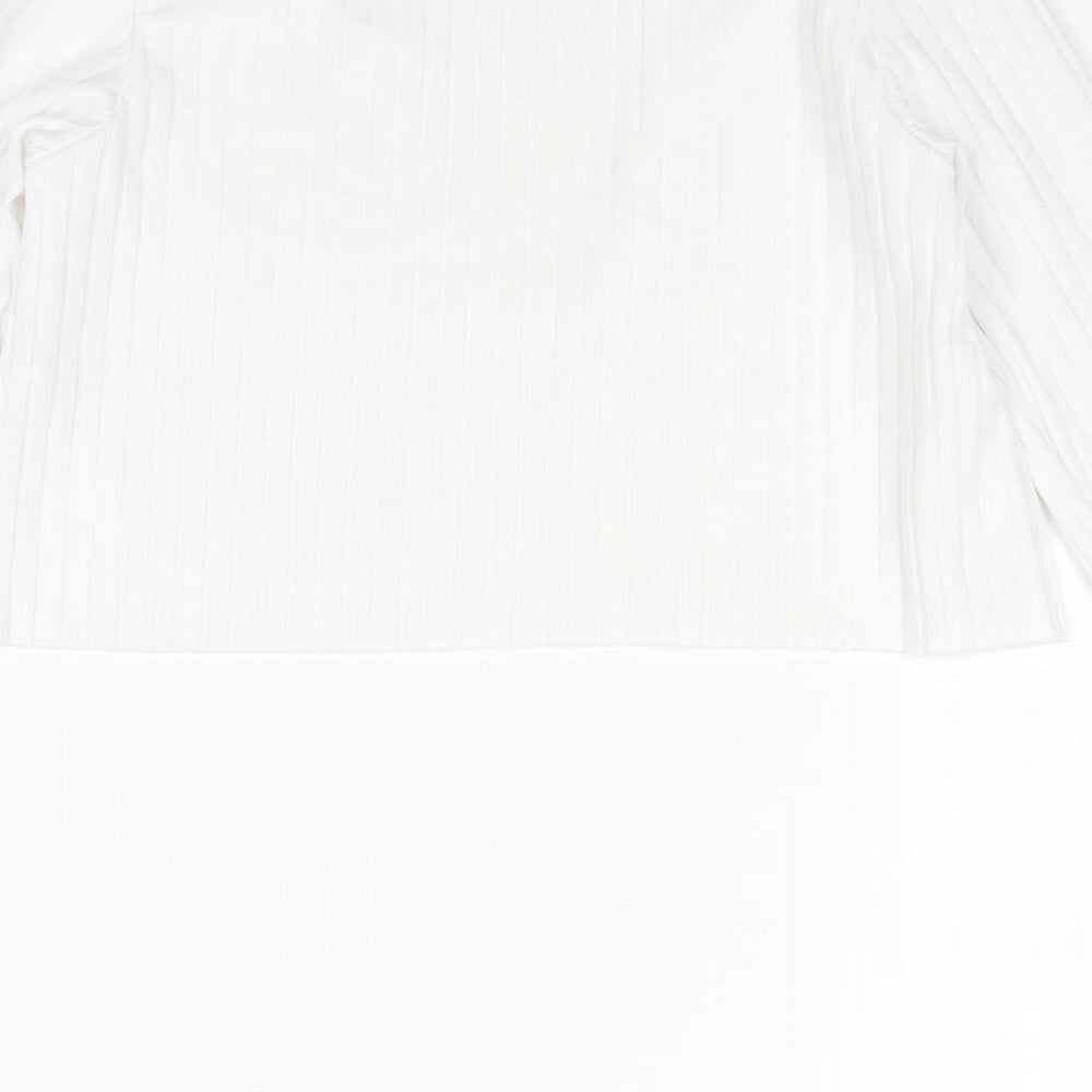 Womens UK Size 4 PRETTYLITTLETHING White Cropped Blouse