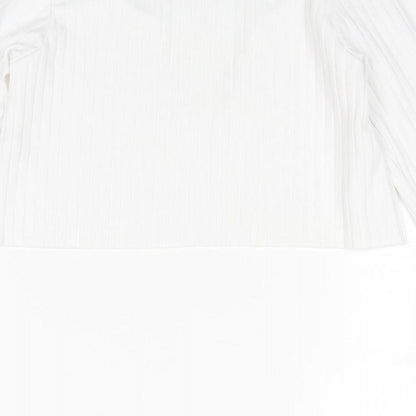 Womens UK Size 4 PRETTYLITTLETHING White Cropped Blouse
