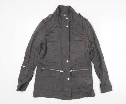 Womens UK Size 12 Mint Velvet Grey Military Jacket