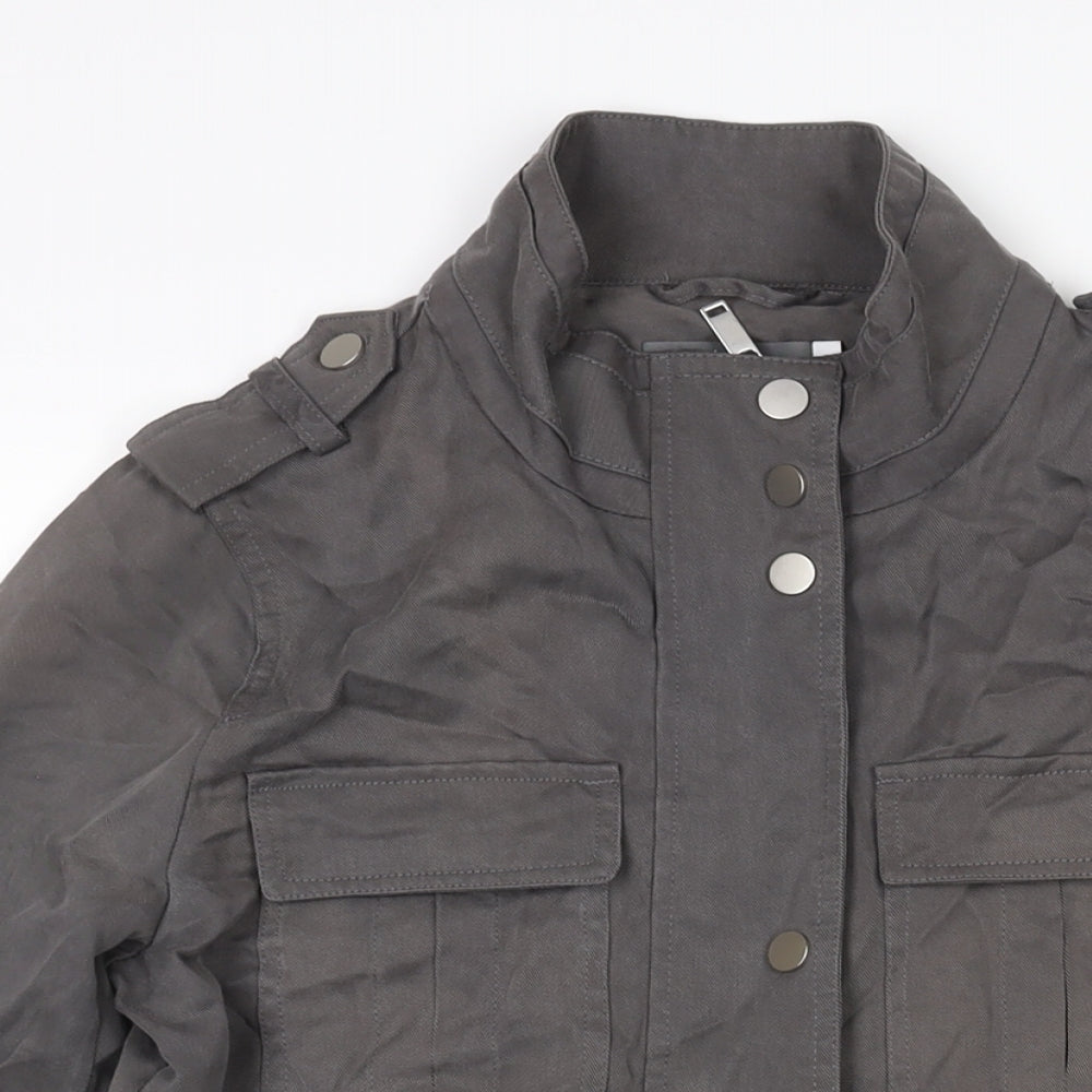 Womens UK Size 12 Mint Velvet Grey Military Jacket