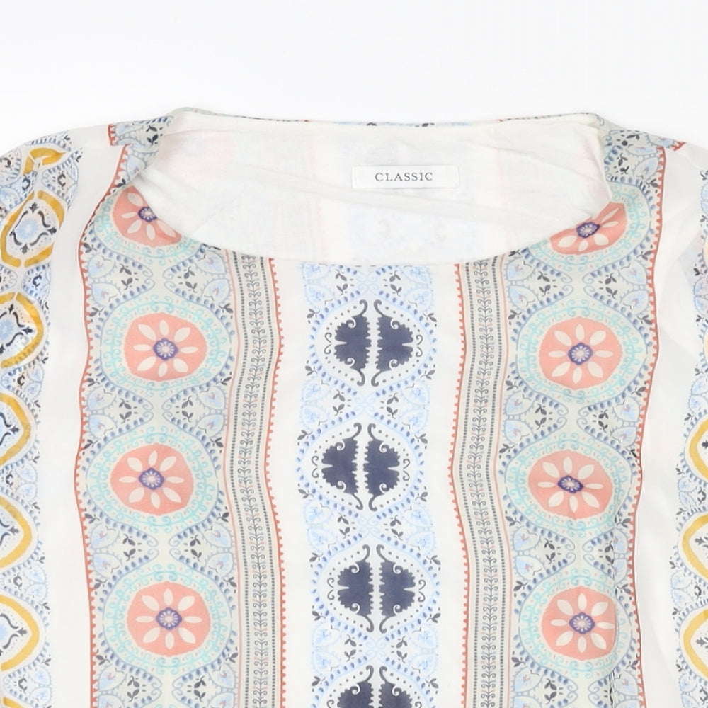 Womens UK Size 14 Classic Multicoloured Basic Blouse