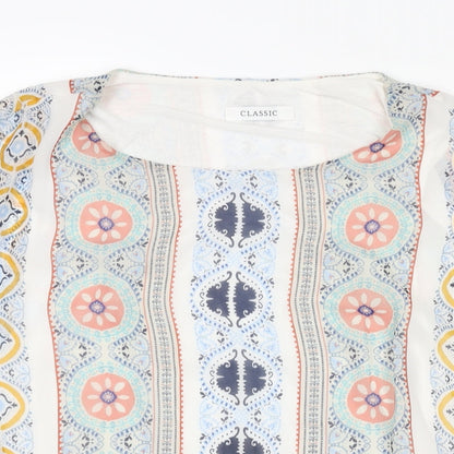 Womens UK Size 14 Classic Multicoloured Basic Blouse