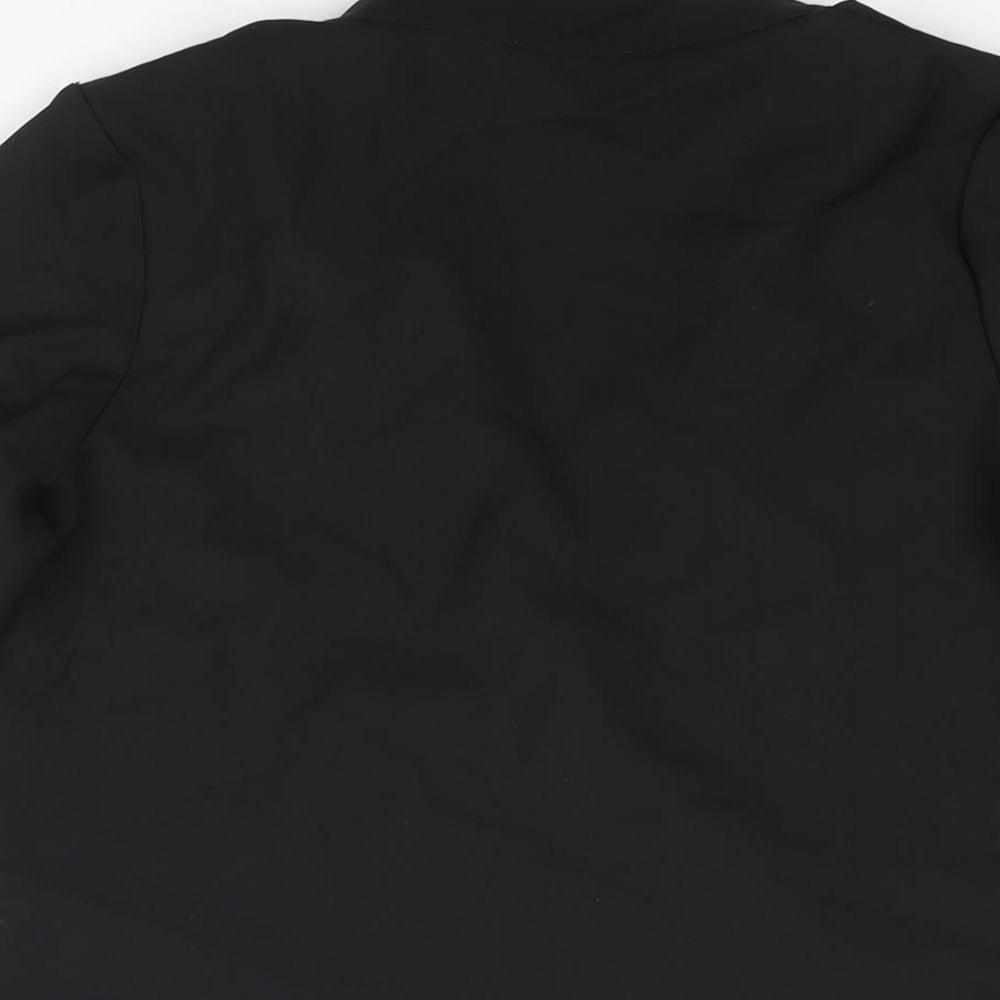 Womens UK Size 4 PRETTYLITTLETHING Black Wrap Blouse